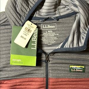 L.L. Bean AirLight Collection Jacket - Gray and Red